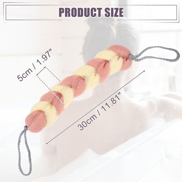 3 Pcs Long Stretch Sponge with Rope Handles for Shower 11.81"x1.97" 3 colors - Picture 4 of 6